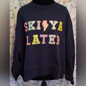 EUC Judith March Ski Ya Later Limited Discontinued Causal Sweater Top SZ XL